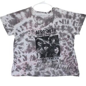 Aerosmith‎ Concert TShirt Tie Dye Done w Mirrors Tour Civic Center Hartford 1986
